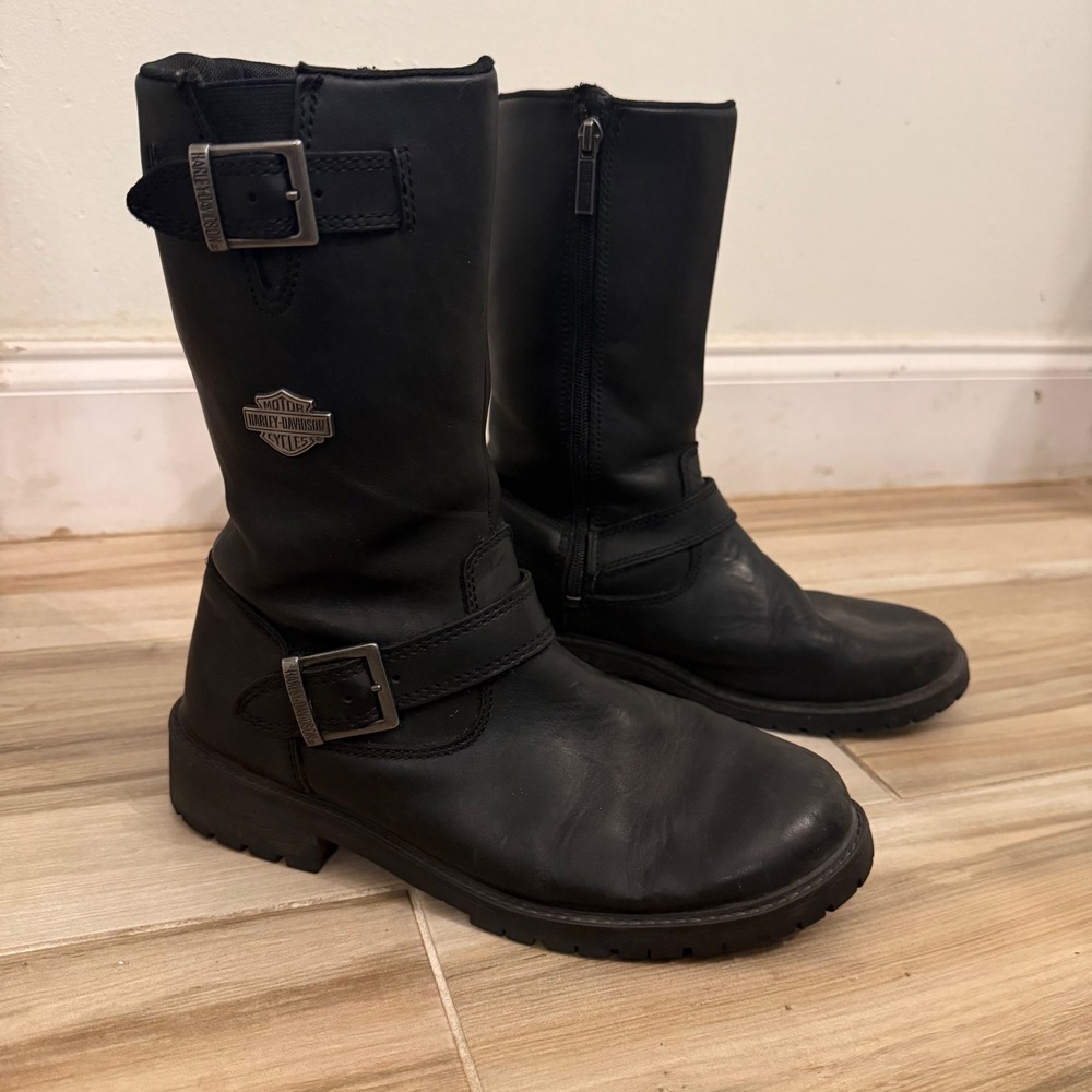 Harley-Davidson Men's Randy 10-Inch Black Leather Motorcycle Boots No Box